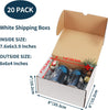 20 Cardboard Boxes 7X5X4 Inch (17.8X12.7X10.2cm) White Shipping Box, Kraft Corrugated Small Mailing Boxes