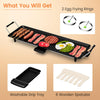 Electric Teppanyaki Table Grill, BBQ Griddle | Non-stick Barbecue Hot Plate with Wooden Spatulas and 2 Egg Rings (XL, 70 x 23CM)