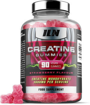 Creatine Gummies - Lab Tested 3,600mg per Serving - Strawberry Flavour - Creatine Monohydrate Gummy Bears - High Strength Creatine Gummies for Men and Women (90 Vegan Gummies)