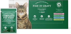 Complete Food for Adult Cats, Fish Selection in Gravy, 4.8 kg (48 Packs of 100g)