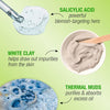 Anti Blemish Pore Purifying Clay Mask with Salicylic Acid - Acne Treatment & Blackhead Remover Mask with Avocado Oil & Vitamin B, Vegan Friendly - 125 ml, Packaging may vary