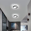 LED Ceiling Lights, 2 Squares Flush Mount Ceiling Lighting, 32W Black and White Ceiling Light Fitting for Bedroom Kitchen Hallway Dining Room Cool White 6500K