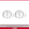 Double Walled Glass Espresso Coffee Handled Cups, Set of 2, 75ml - Vacuum Insulated, Handcrafted Artisan - Strong & Heat Resistant