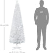 6ft Unlit Artificial Christmas Tree, Pencil Slim Xmas Tree with Solid Stand and Realistic Branches, White