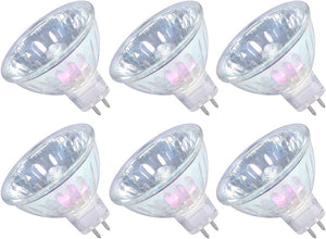 MR16 Halogen Light Bulbs 35W 12V, GU5.3 Spotlight Bulb Dimmable, 4000 Hours Extra Long Lifetime, 2 Pin Base 36°Beam Angle, 3000K Warm White Dichroic 6 Pack