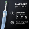 Vitality Pro Electric Toothbrushes Adults, 1 Handle, 2 Toothbrush Heads, 3 Brushing Modes Including Sensitive Plus, 2 Pin UK Plug, Blue