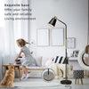 Floor Lamp, Industrial Floor Lamps Corner Lamp Rustic Farmhouse Standing Lamp, Adjustable Metal Heads Indoor Task Lighting Reading Floor Lamps for Living Room, Bedroom, E27 Socket (Black)