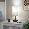 Bedside Lamp, Table Lamp for Bedroom, Lamp with USB C+A Charging Ports, Small Bedroom Lamp with 3-Color Modes with Pull Chain, Bedroom Lamp with Grey Fabric Shade(LED Bulb Included)
