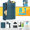 100FT Expandable Garden Hose, Flexible Water Hose with 10-Pattern Spray Nozzle, Leak-proof Retractable Heavy Duty Hose Pipe, 4-layer Latex Core, Durable 3750D, Brass Alloy Connector, Kink-Free