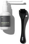 Minoxidil 5% Cutaneous Solution and Dermaroller - Hair Regrowth & Thickening - For Hair Loss & Thinning in Men - Stimulates Collagen and Reactivates Shrunken Follicles - Roller and 1 Month Supply