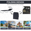 Outdoor Foldable Sun Lounger, 4 Level Adjustable Backrest Reclining Sun Lounger Chair with Angle Adjust Sun Shade Awning for Beach, Garden, Patio, Black