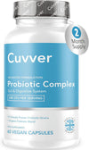 Probiotics Complex - Gut Health & Bloating Relief – Organic Prebiotics - 30 Billion CFU - 10 Bacterial Cultures - Vegan Supplement for Men & Women - 60 Capsules - 2 Month Supply - Made in UK