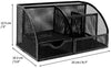 Desk Organiser/Mesh Desk Tidy Caddy/Pencil Holder Multifunctional with 7 Compartments- Black