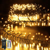 Cluster Christmas Lights Outdoor, 9m 600LEDs Xmas Tree Fairy Lights Mains Powered with 8 Modes/Timer, Waterproof Warm White String Lights Plug in for Garland Outside Indoor Decorations