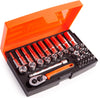 SL25L Socket & Mechanical Set, Metric ,Black/Red,1/4" Dynamic Drive, 37 Pieces