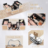 Makeup Case 4 Trays Cosmetic Box Lockable Beauty Vanity Organiser Holder Box for Gifts (Rose Gold)