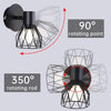 Wall Lights Industrial with E14 Socket Adjustable Wire Cage Wall Lights Shade Black Metal Sconce Wall Lights for Indoor Home Living Room Bedroom Hallway Shop 2 Packs