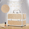 Makeup Case 4 Trays Cosmetic Box Lockable Beauty Vanity Organiser Holder Box for Gifts (Rose Gold)