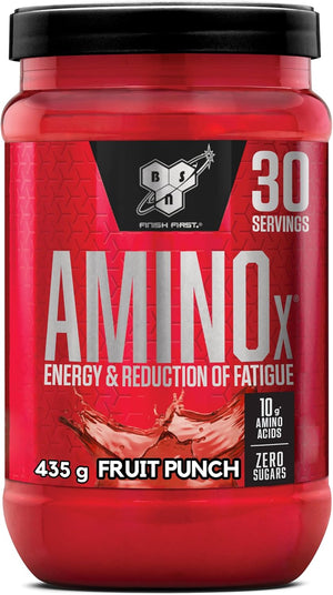 Nutrition Amino X Supplement with Vitamin D, Vitamin B6 and Amino Acids, Fruit Punch Flavour, 30 Servings, 435 g