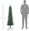 5.5FT Artificial Snow Dipped Christmas Tree Xmas Pencil Tree Holiday Home Indoor Decoration with Foldable Black Stand, Green