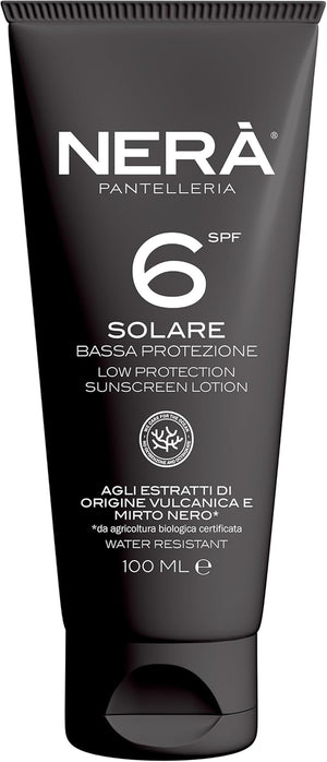 SPF 6 Water Resistant Sunscreen lotion: Low Protection 100ML Lotion with UVA & UVB Filters for Dehydration and Aging Prevention, Men and Women