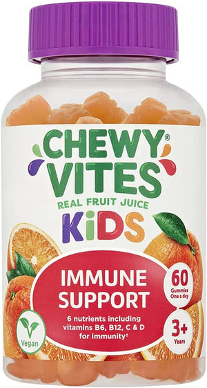 Kids | Immune Support 60 Gummy Vitamins | High Strength Vitamin D | Vitamin C B6 B12 Zinc Selenium | 1-a-Day | 2 Months Supply | Real Fruit Juice | Vegan | 3 Year+