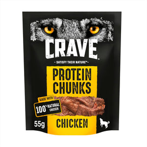 Protein Chunks 6 x 55 g Snacks, Dog Treats Chicken with high Protein, Grain-free