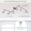LED Ceiling Light Rotatable, 6 Way LED Ceiling Spotlight, Matt Nickel & Swivelling Design, Including 6 X 4W GU10 LED Bulbs (450LM, Cool White 6000K),for Kitchen, Living Room, Bedroom