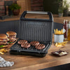 Medium Electric Steel Grill [Non stick, Healthy, Griddle, Toastie, Hot plate, Panini, BBQ, Energy saving, Vertical storage, Easy clean, Drip tray, Ready to cook light] Grey, 1650W 25041