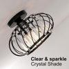 Modern Ceiling Light- Easric Black Ceiling Lighting Ceiling Lights Living Room LED Crystal Chandeliers Fittings for Kitchen Hallway Dining Rooms Bedroom - 28CM