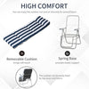 Reclining Garden Chair Set of 2, 5-Level Adjustable Zero Gravity Chairs with Cushions, Folding Sun Lounger Garden Recliner Chairs with Armrests for Outdoor, Patio, Blue