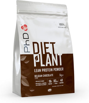 Nutrition Diet Plant, Vegan Protein Powder Plant Based, High Protein Lean Matrix, Belgian Chocolate, 18g of Plant Protein, 40 Servings Per 1 kg Bag