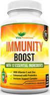 Immune System Booster with Vitamins - Easy to Swallow Veggie Capsules - Immune System Support Supplement