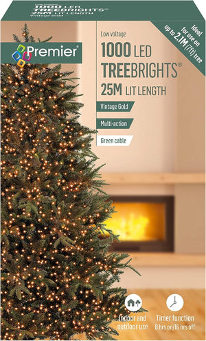 Decorations 1000 Vintage Gold LED Treebrights with Multi Action Facility and Timer Function