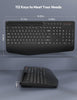 Wireless Keyboard with Wrist Rest, Full-size Ergonomic Keyboard with Phone Holder, Sleep Mode, 18 Multimedia Keys, Numeric Keypad, Silent 2.4GHz Cordless Keyboard for Mac/Windows/Computer/Laptop/PC