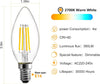 E14 LED Candle Bulbs Dimmable 4W, 40W Equivalent, Soft Warm White 2700K, 400lm, Small Edison Screw SES Chandelier Bulbs, C35 Vintage Filament Energy Saving Candelabra Bulb, 5Pack