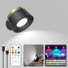 LED Battery Operated Wall Sconces, Wall Mounted Lamp with Remote, 3 Color Temperatures & 13 RGB & Dimmable Magnetic 360° Free Rotation Rechargeable Sconces Wall Lighting (1 Pack Black)