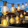 Outdoor String Lights Mains Powered,110FT/33M G40 Garden Festoon Lights with 56+2 Shatterproof G40 Plastic LED Edison Bulbs Waterproof for Outside Patio Gazebo Pergola Décor Wedding Cafe