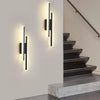 Modern LED Wall Lights Indoor, 16W Acrylic LED Wall Light Warm White 3000K, Long LED Sconce Wall Light, Wall Sconce Lights for Bedroom Living Room Corridor Hallway (Black)