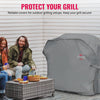 BBQ Grill Cover Cover fits Weber, Brinkmann, Char Broil, Outback and more - Large Barbeque Cover Waterproof, Rip-Proof, UV Resistant Heavy Duty Barbecue Cover (152 x 71 x 112 cm), Grey