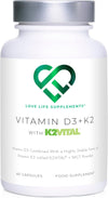 Vitamin D3 K2 and MCT Powder for Superior Absorption | Includes K2VITAL® MK-7 - A Premium Form of K2 | 60 Capsules | 3000iu D3 + 100μg K2 |  - Premium UK Supplements