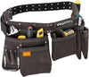 Leather Apron Tool Belt, Heavy Duty Tool Pouch with Multi Pockets, Professional Work Pouch for Electricians, Carpenters, Adjustable Waist Storage Organiser, Hammer Loop