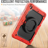 Case Compatible with iPad 10.2 inch Model 2021/2020/2019 Full Body Shockproof Protection Cover with 360 Degree Rotating Stand for iPad 9/8/7, Red