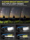 Rechargeable Headlamp, 230°Wide Angle 6*White Light The Brightest LED Head Lamp with Motion Sensor Waterproof Headlight for Camping Hiking Outdoor, Head-Lamp-LED-Frontale-Rechargeable