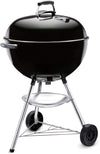 Bar-B-Kettle Charcoal Grill, Ø 57cm Grill Area, BBQ Grill with Porcelain-Enamelled Lid & Bowl, Tripod Stand & Wheels, Chromed Grill Grate - Black (1331004)