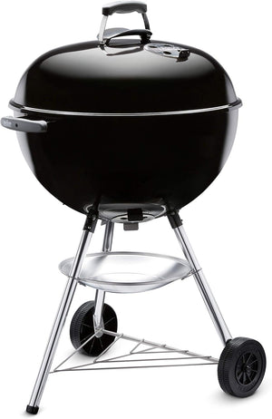 Bar-B-Kettle Charcoal Grill, Ø 57cm Grill Area, BBQ Grill with Porcelain-Enamelled Lid & Bowl, Tripod Stand & Wheels, Chromed Grill Grate - Black (1331004)