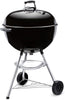 Bar-B-Kettle Charcoal Grill, Ø 57cm Grill Area, BBQ Grill with Porcelain-Enamelled Lid & Bowl, Tripod Stand & Wheels, Chromed Grill Grate - Black (1331004)
