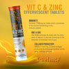 Vitamin C 1000mg & Zinc 15mg Orange Flavour Effervescent Tablets by  (4 Tubes of 20 Tablets)