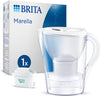 Marella Water Filter Jug White (2.4L) incl. 1x MAXTRA PRO All-in-1 cartridge - fridge-fitting jug with digital LTI and Flip-Lid - now in sustainable Smart Box packaging