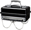 Go-Anywhere Charcoal Grill, 42 x 26cm Grill Area, Lightweight Portable BBQ Grill, Table Camping Grill with Porcelain-Enamelled Bowl & Lid, Folding Legs - Black (1131004)